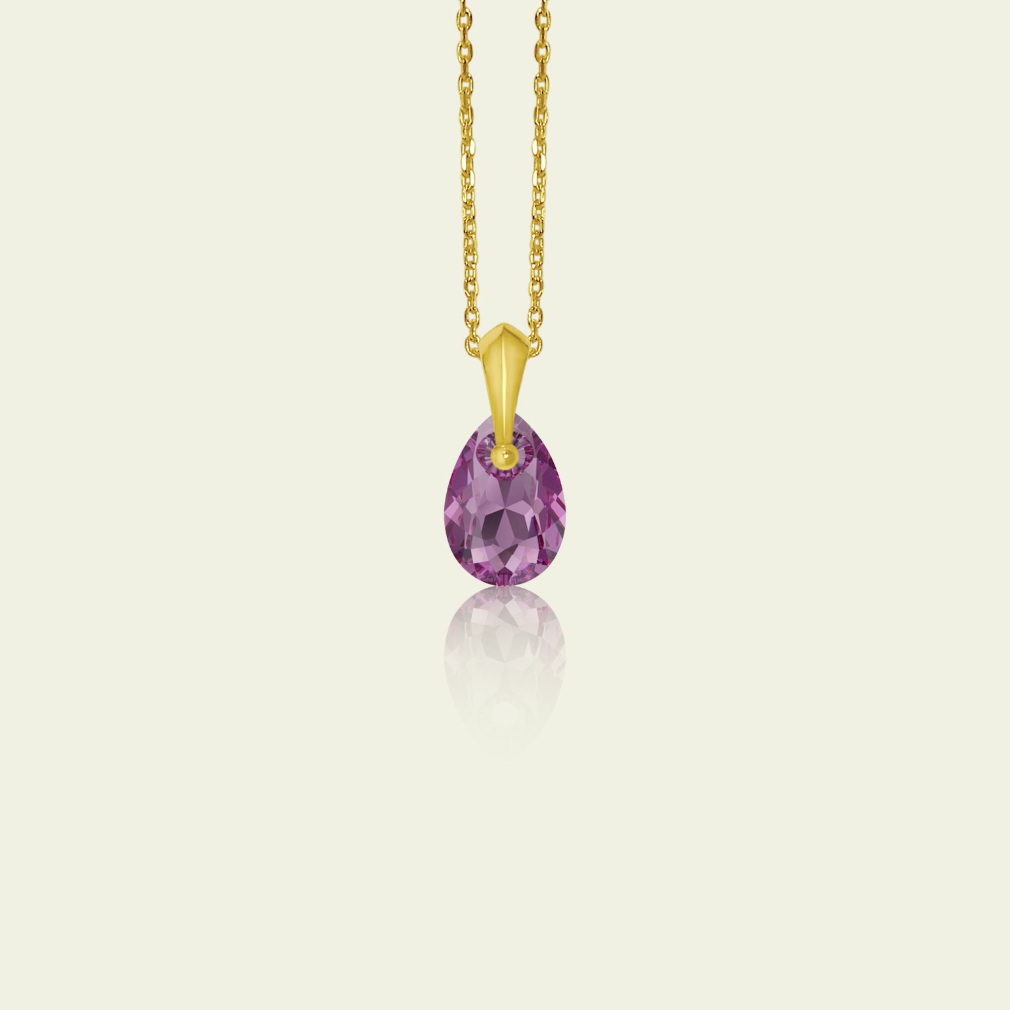 February - Original Swarovski Birthstone & Chain