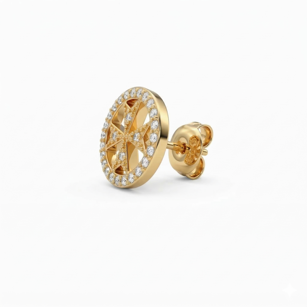 Silver 925 - Maltese Cross Earrings - Gold Plated
