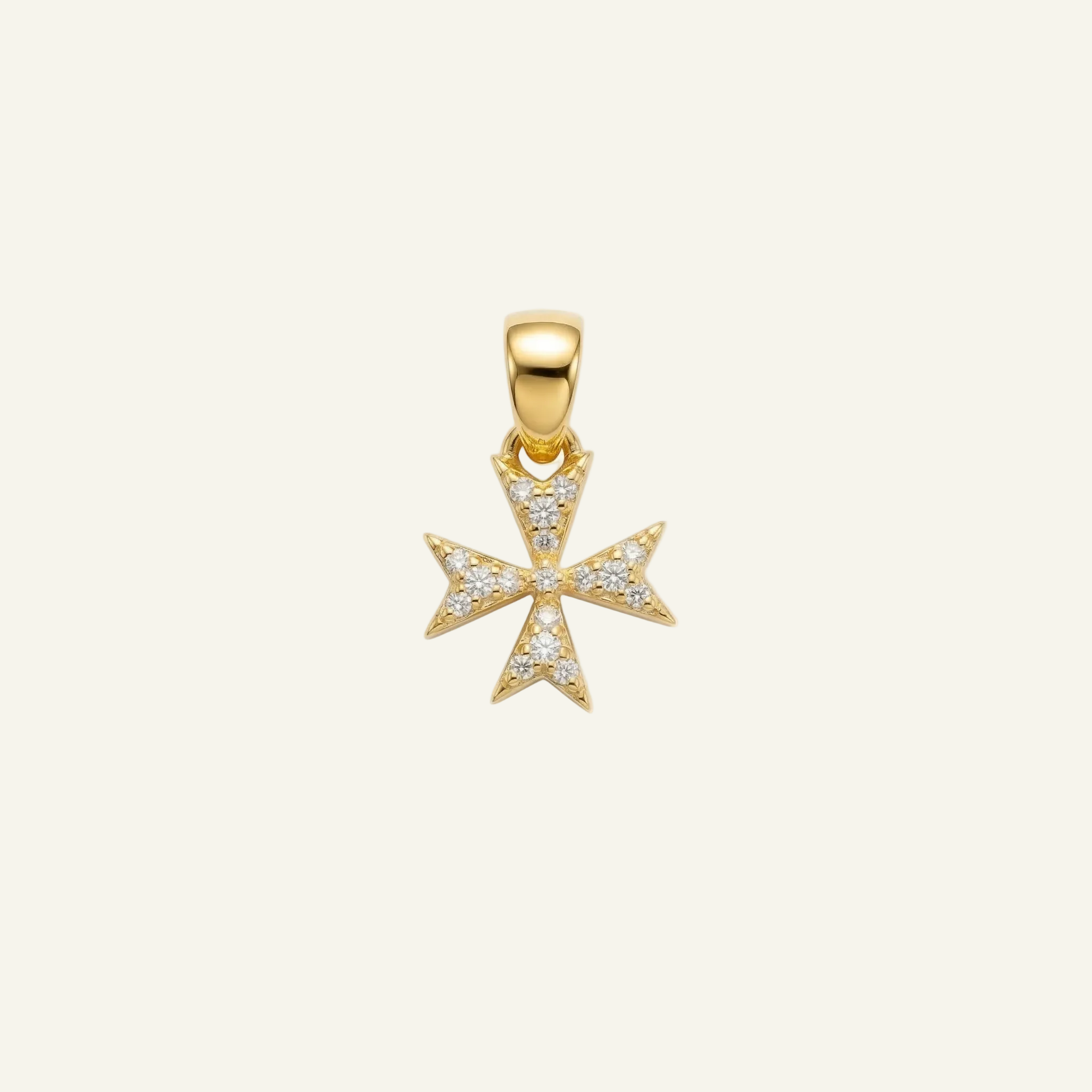 Silver 925 - Maltese Cross Pendant - Gold Plated
