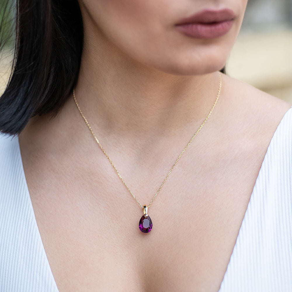 February - Original Swarovski Birthstone & Chain