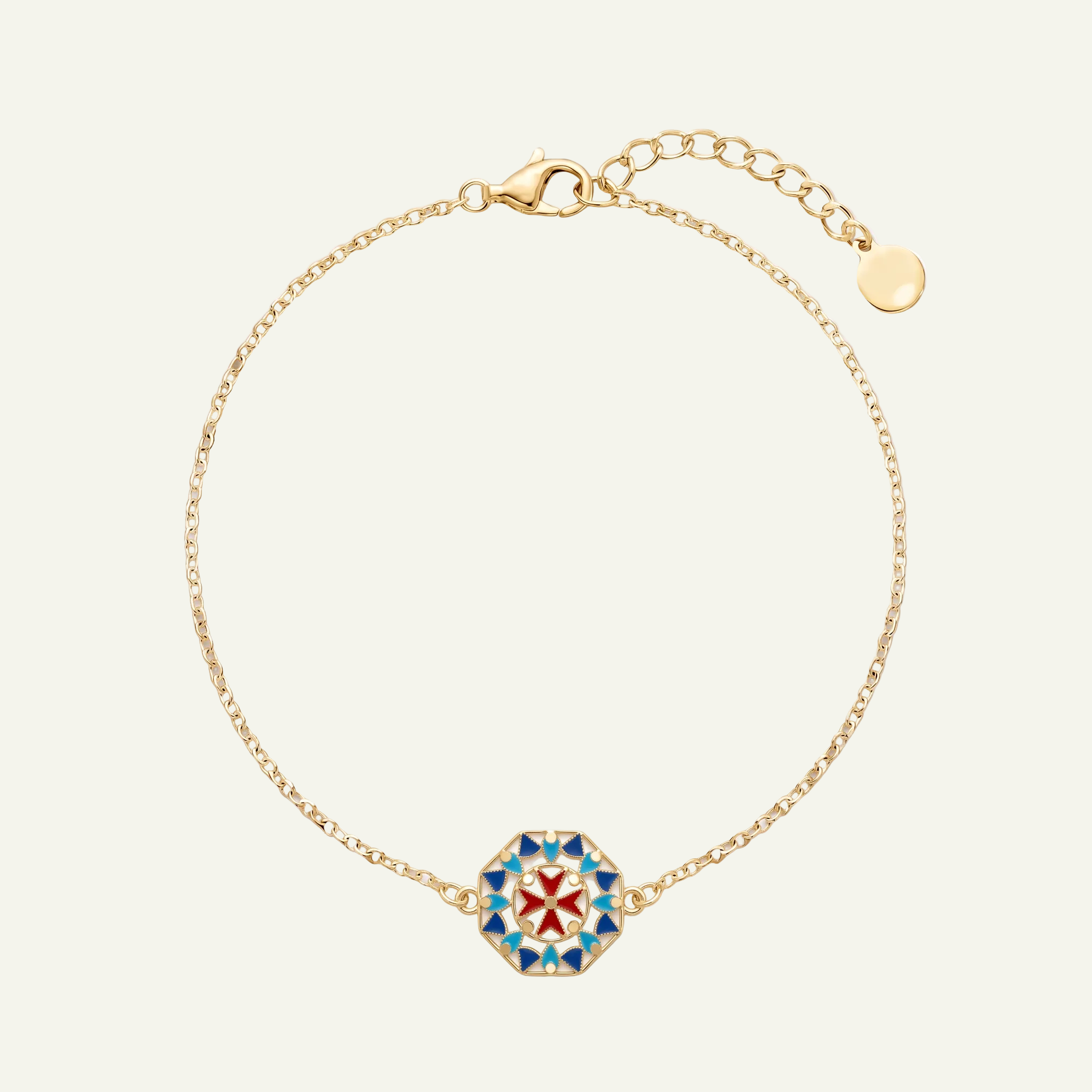 Silver 925 - Maltese Cross Bracelet - Gold Plated
