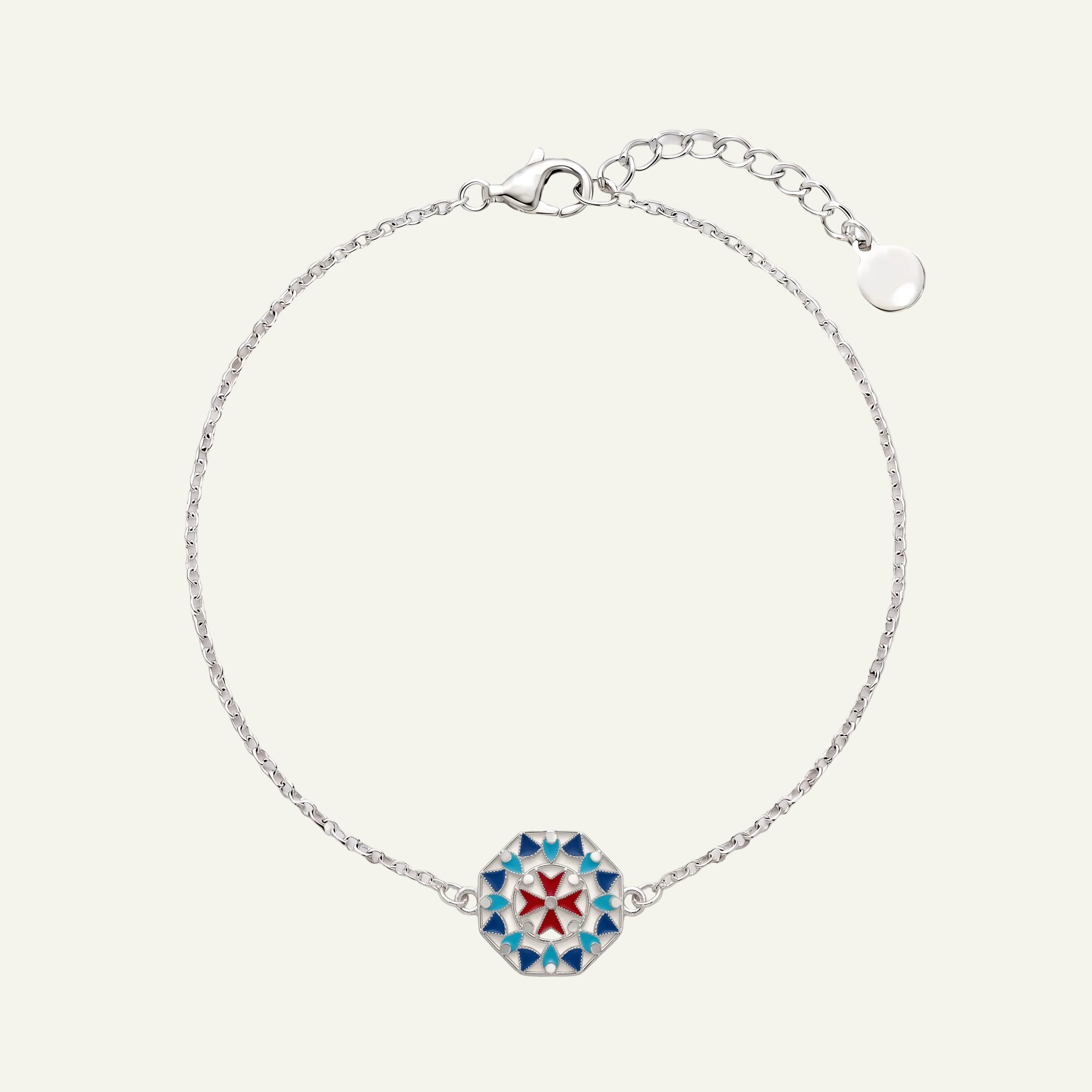 Silver 925 - Maltese Cross Bracelet - Rhodium Plated