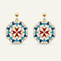 Silver 925 - Maltese Cross Earrings - Gold Plated