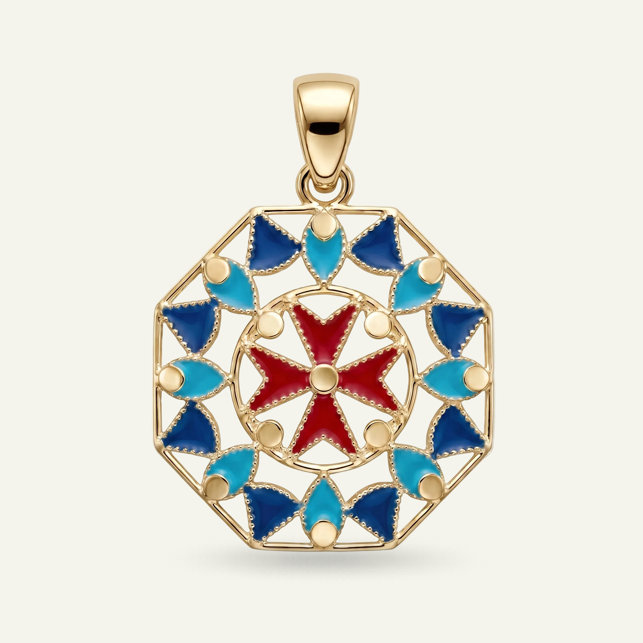 Silver 925 - Maltese Cross Pendant - Gold Plated