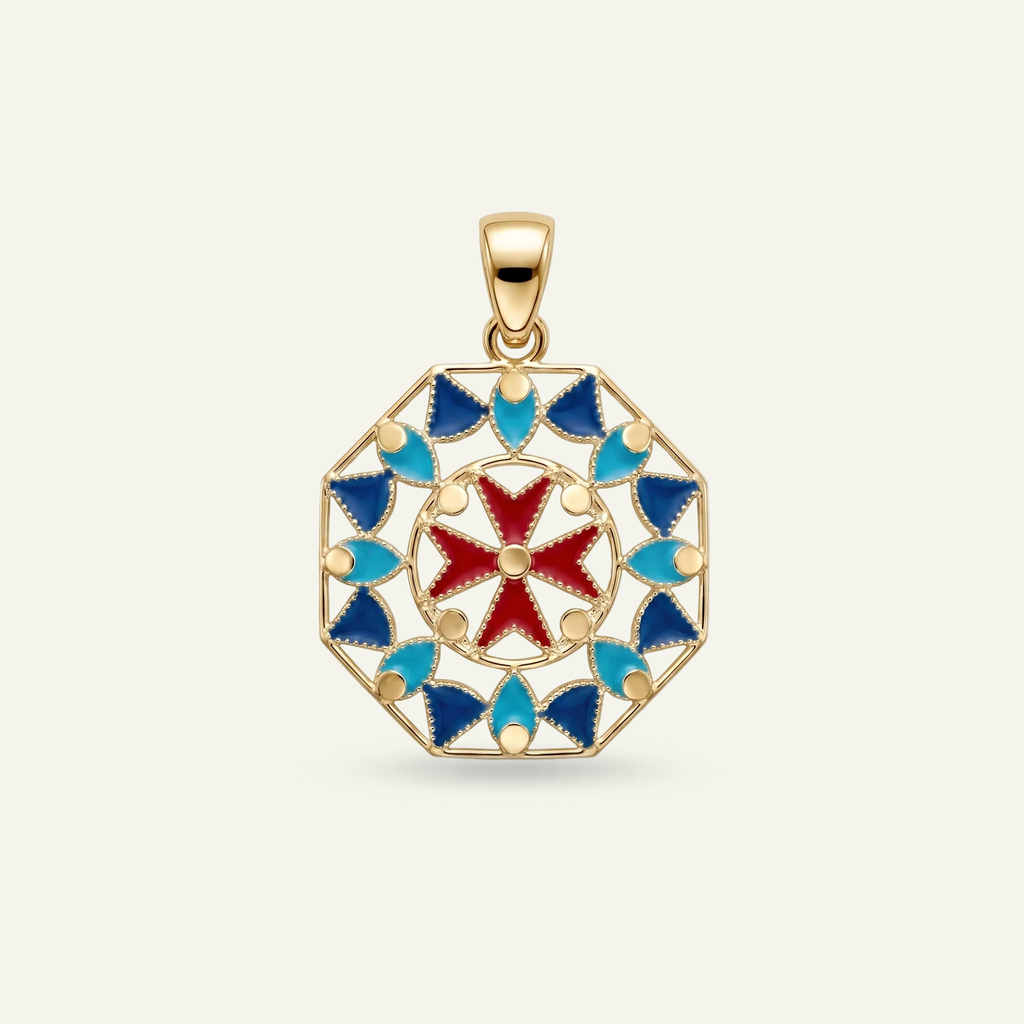 Silver 925 - Maltese Cross Pendant - Gold Plated