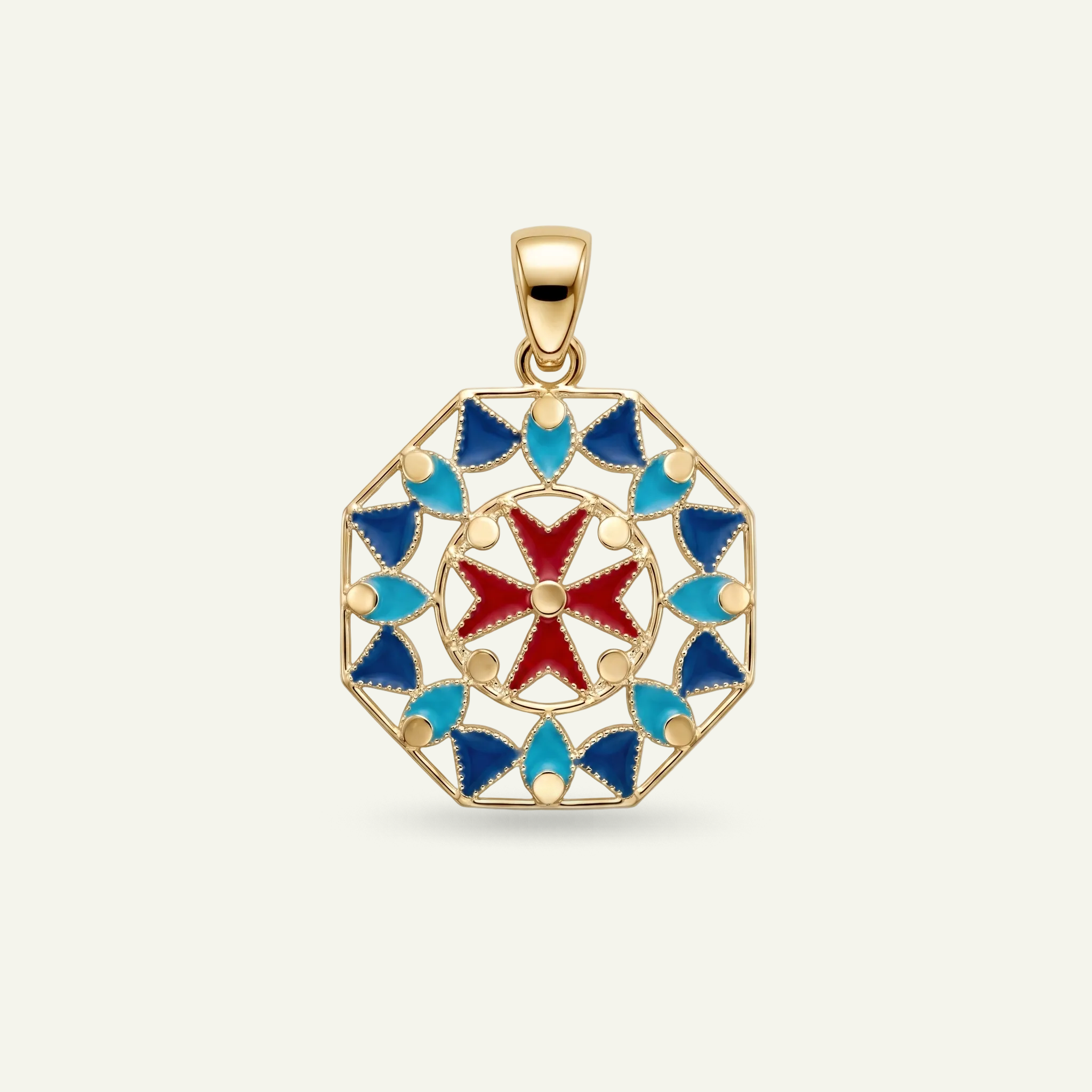 Silver 925 - Maltese Cross Pendant - Gold Plated