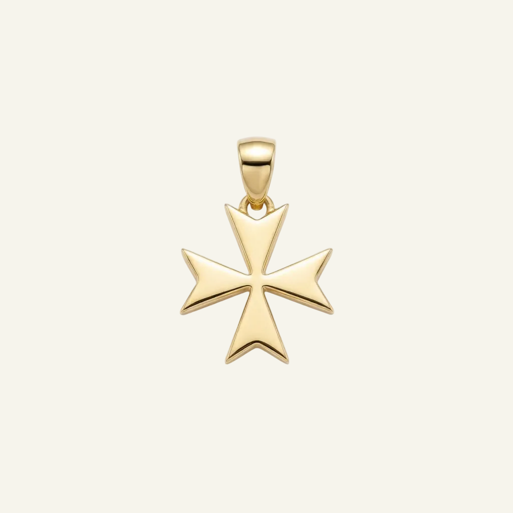 Silver 925 - Maltese Cross Pendant - Gold Plated
