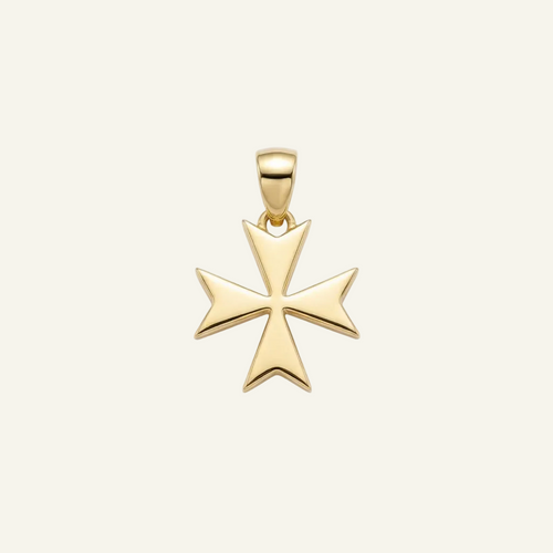 Silver 925 - Maltese Cross Pendant - Gold Plated