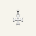 Silver 925 - Maltese Cross Pendant - Rhodium Plated