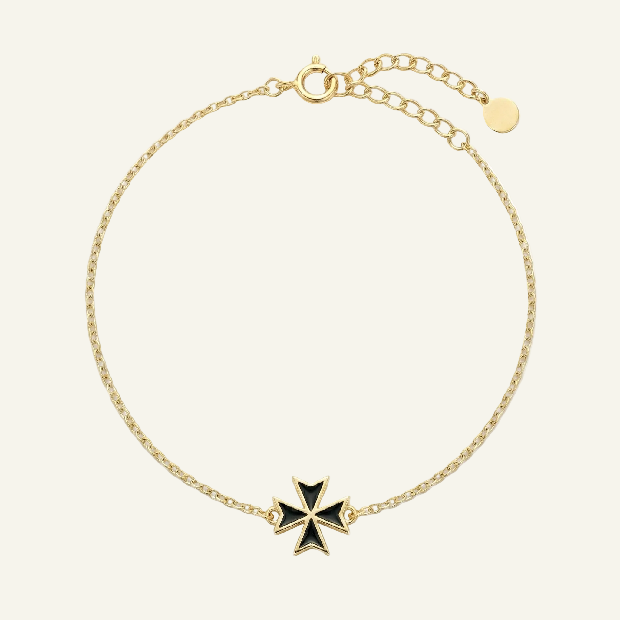 Silver 925 - Maltese Cross Bracelet - Gold Plated