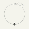 Silver 925 - Maltese Cross Bracelet - Rhodium Plated