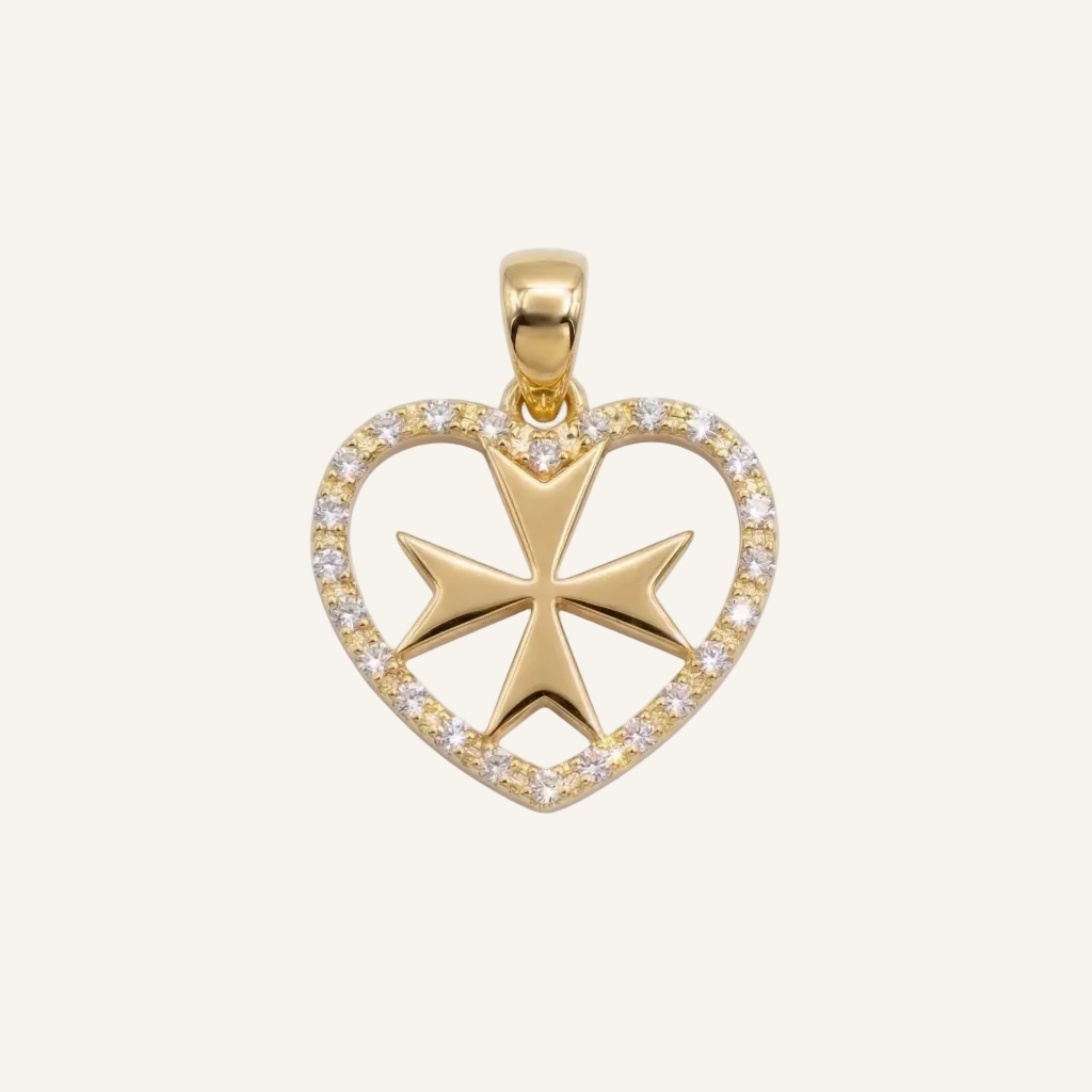 Silver 925 - Maltese Cross Pendant - Gold Plated