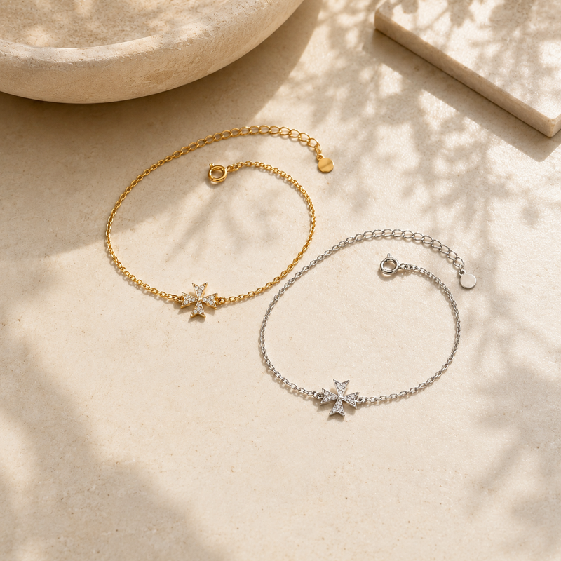 Silver 925 Maltese Cross Bracelets
