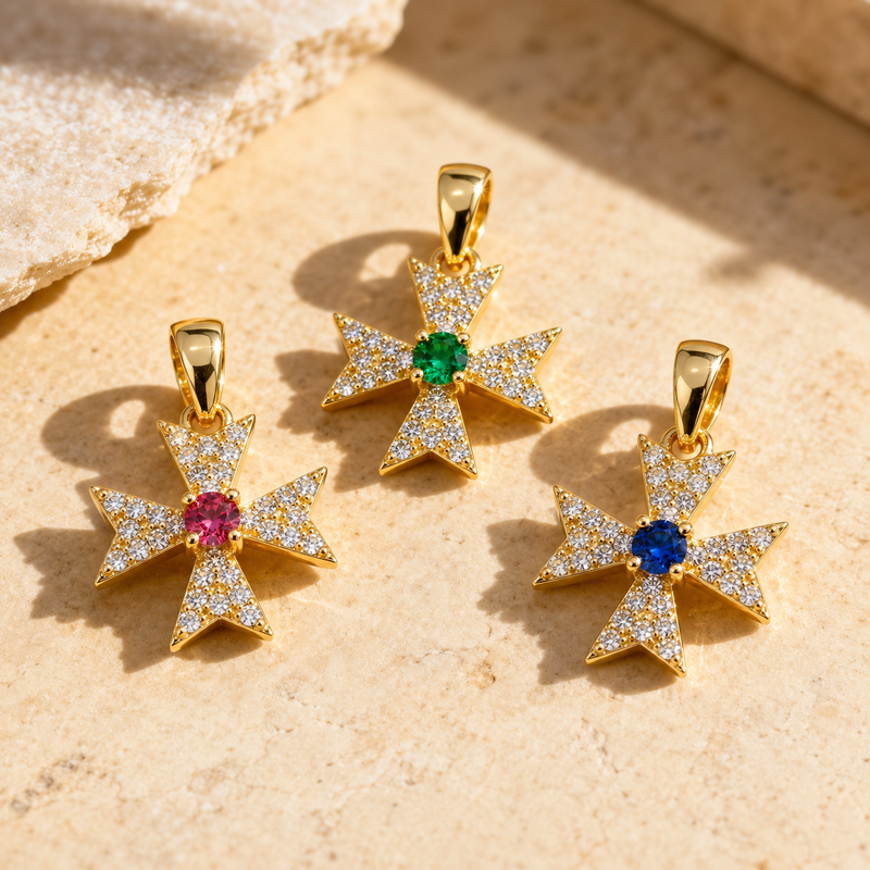 Silver 925 Maltese Cross Pendant