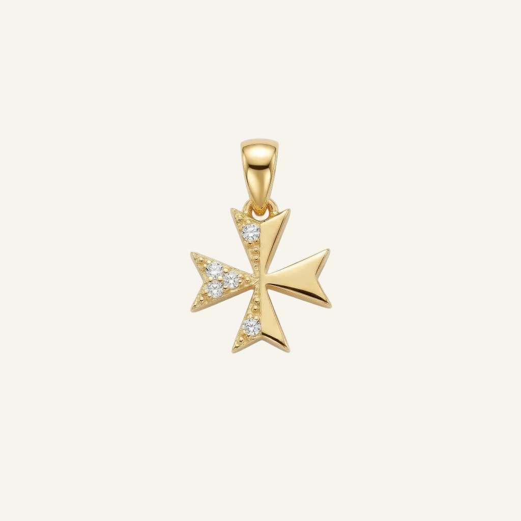 Silver 925 - Maltese Cross Pendant - Gold Plated