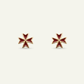 Silver 925 - Maltese Cross Earrings - Gold Plated