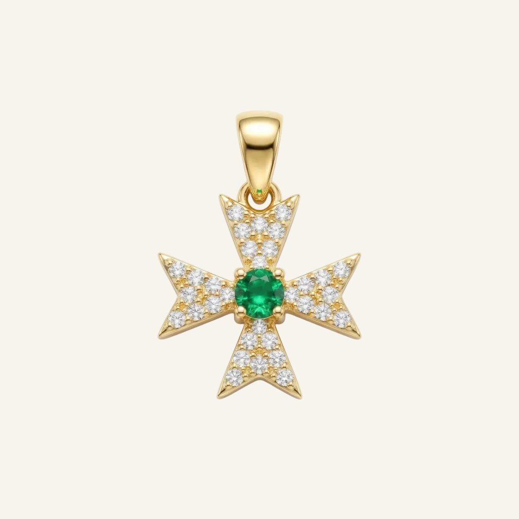 Silver 925 - Maltese Cross Pendant - Gold Plated