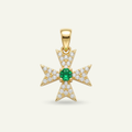 Silver 925 - Maltese Cross Pendant - Gold Plated