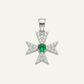 Silver 925 - Maltese Cross Pendant - Rhodium Plated