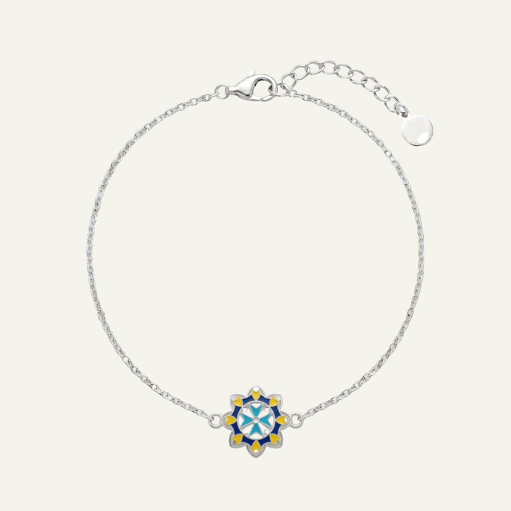 Silver 925 - Maltese Cross Bracelet - Rhodium Plated