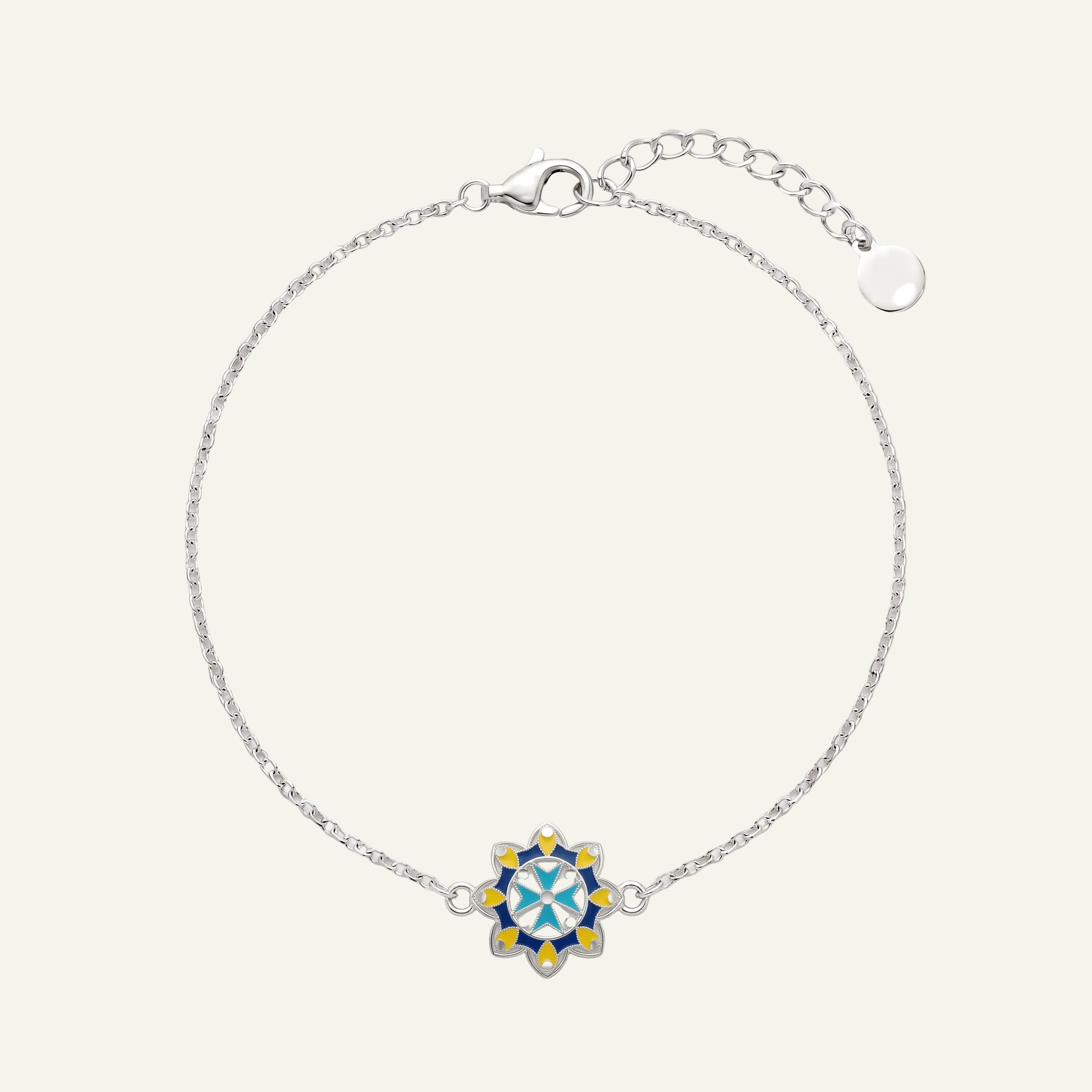 Silver 925 - Maltese Cross Bracelet - Rhodium Plated