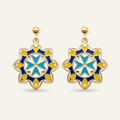 Silver 925 - Maltese Cross Earrings - Gold Plated
