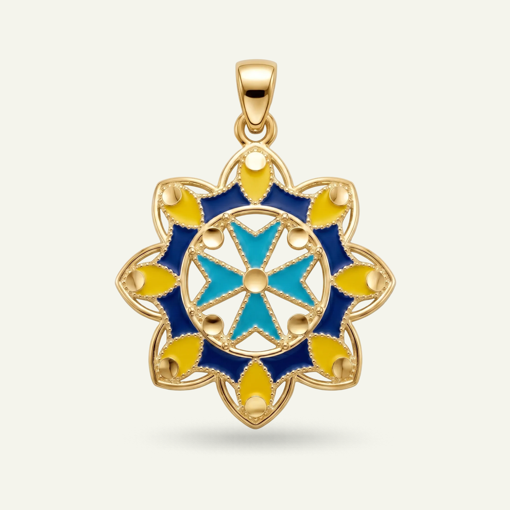 Silver 925 - Maltese Cross Pendant - Gold Plated