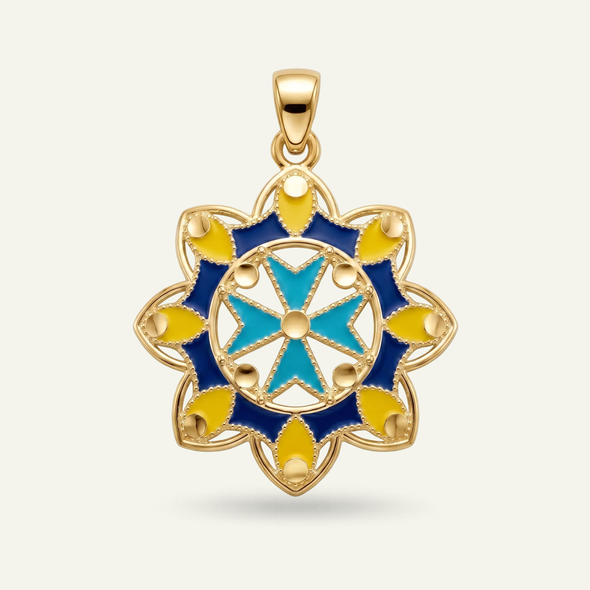 Silver 925 - Maltese Cross Pendant - Gold Plated