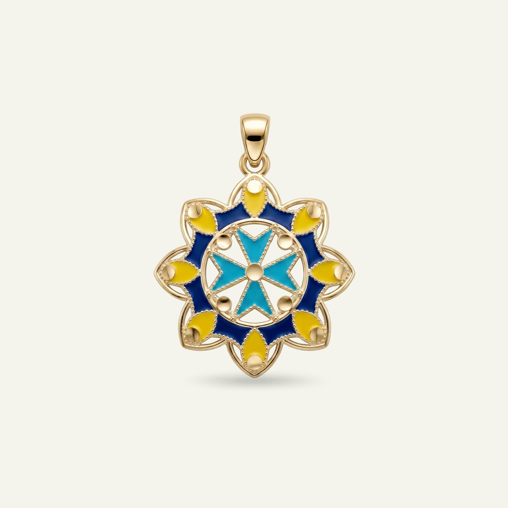 Silver 925 - Maltese Cross Pendant - Gold Plated