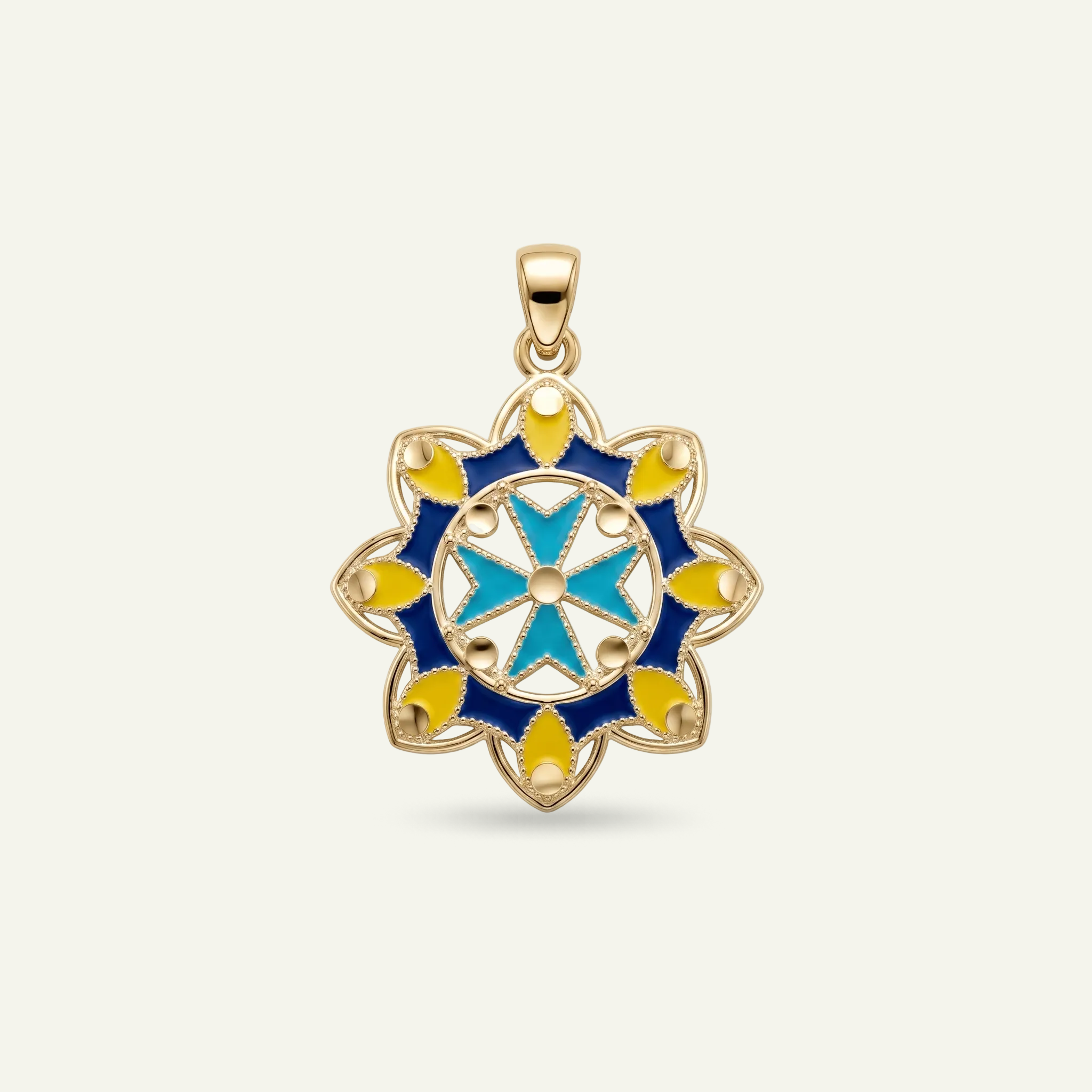 Silver 925 - Maltese Cross Pendant - Gold Plated