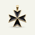 Silver 925 - Maltese Cross Pendant - Gold Plated