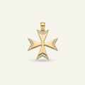 Silver 925 - Maltese Cross Pendant - Gold Plated