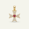 Silver 925 - Maltese Cross Pendant - Gold Plated