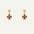 Silver 925 - Maltese Cross Earrings - Gold Plated
