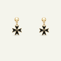 Silver 925 - Maltese Cross Earrings - Gold Plated