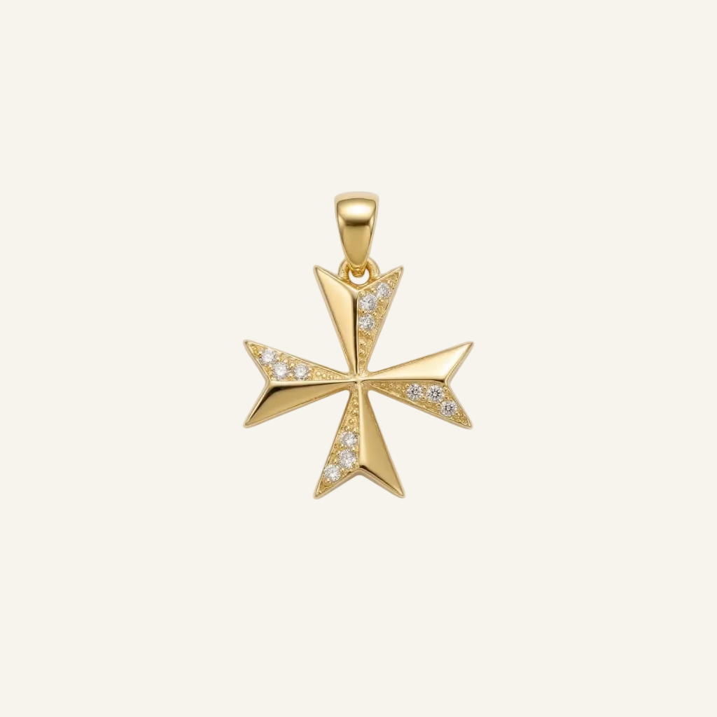 Silver 925 - Maltese Cross Pendant - Gold Plated