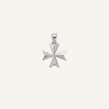 Silver 925 - Maltese Cross Pendant - Rhodium Plated