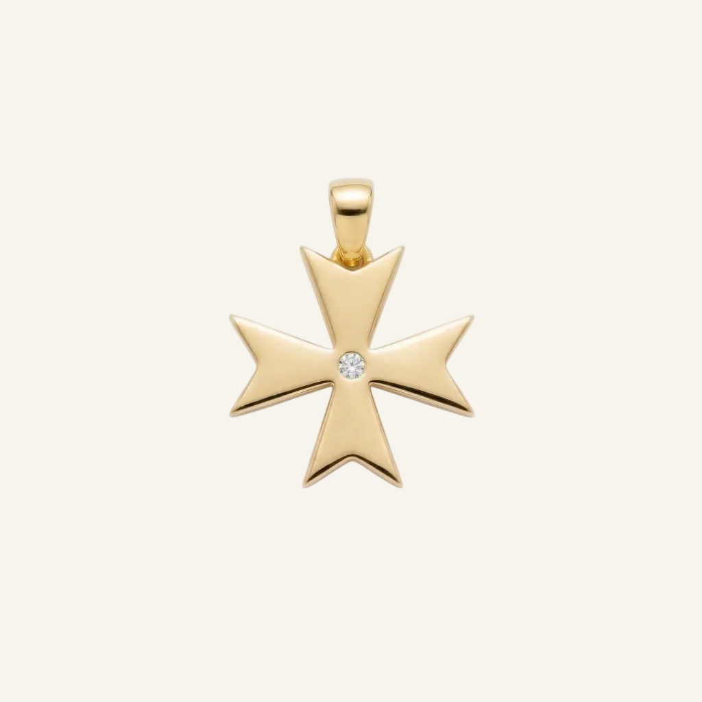 Silver 925 - Maltese Cross Pendant - Gold Plated