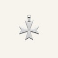Silver 925 - Maltese Cross Pendant - Rhodium Plated