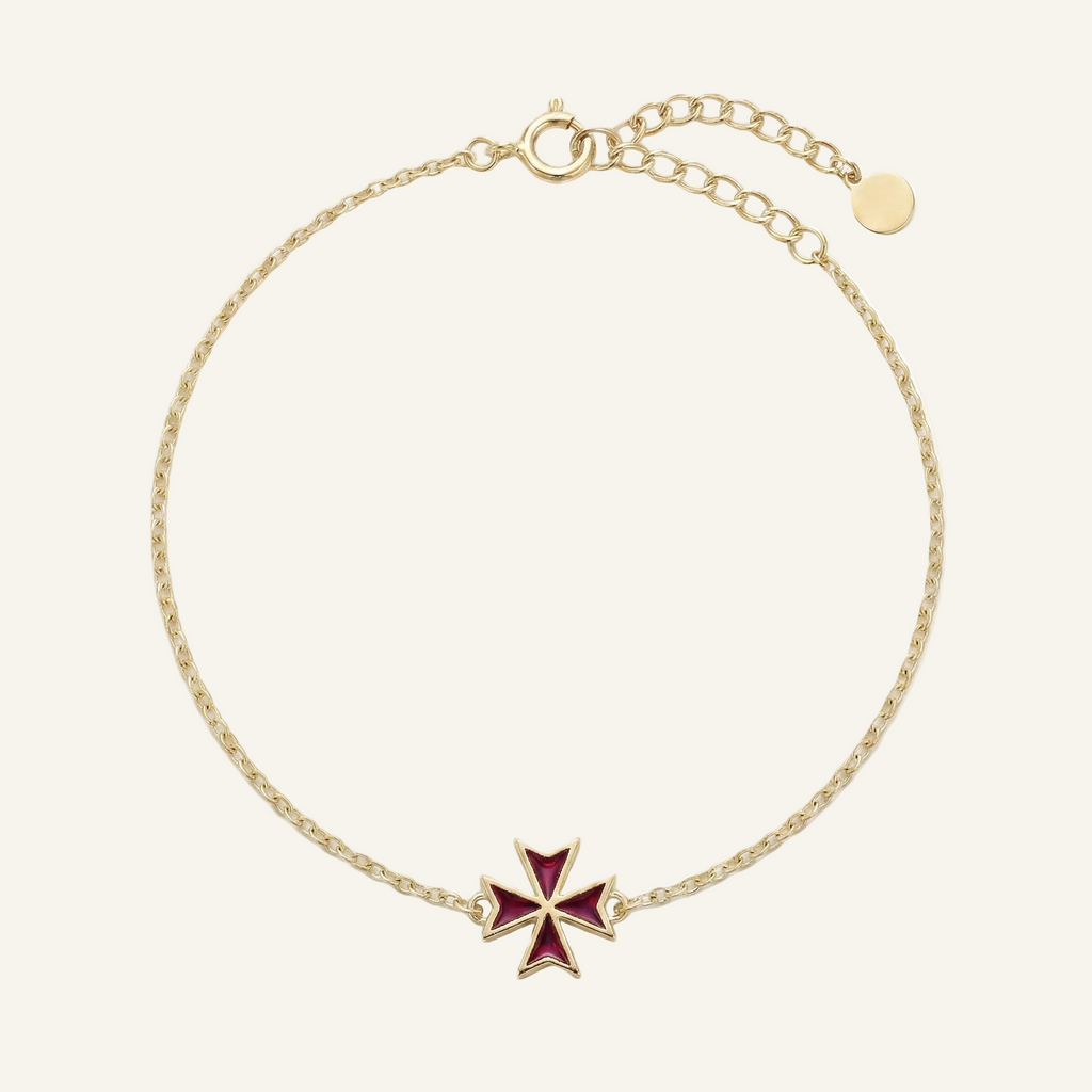 Silver 925 - Maltese Cross Bracelet - Gold Plated