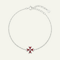 Silver 925 - Maltese Cross Bracelet - Rhodium Plated