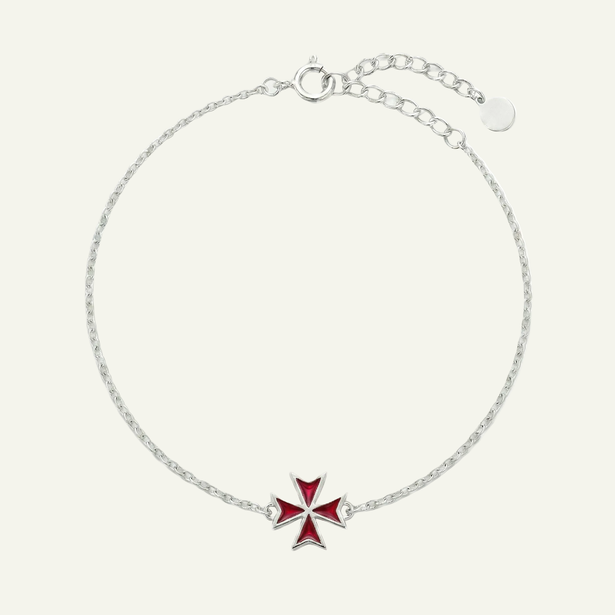Silver 925 - Maltese Cross Bracelet - Rhodium Plated