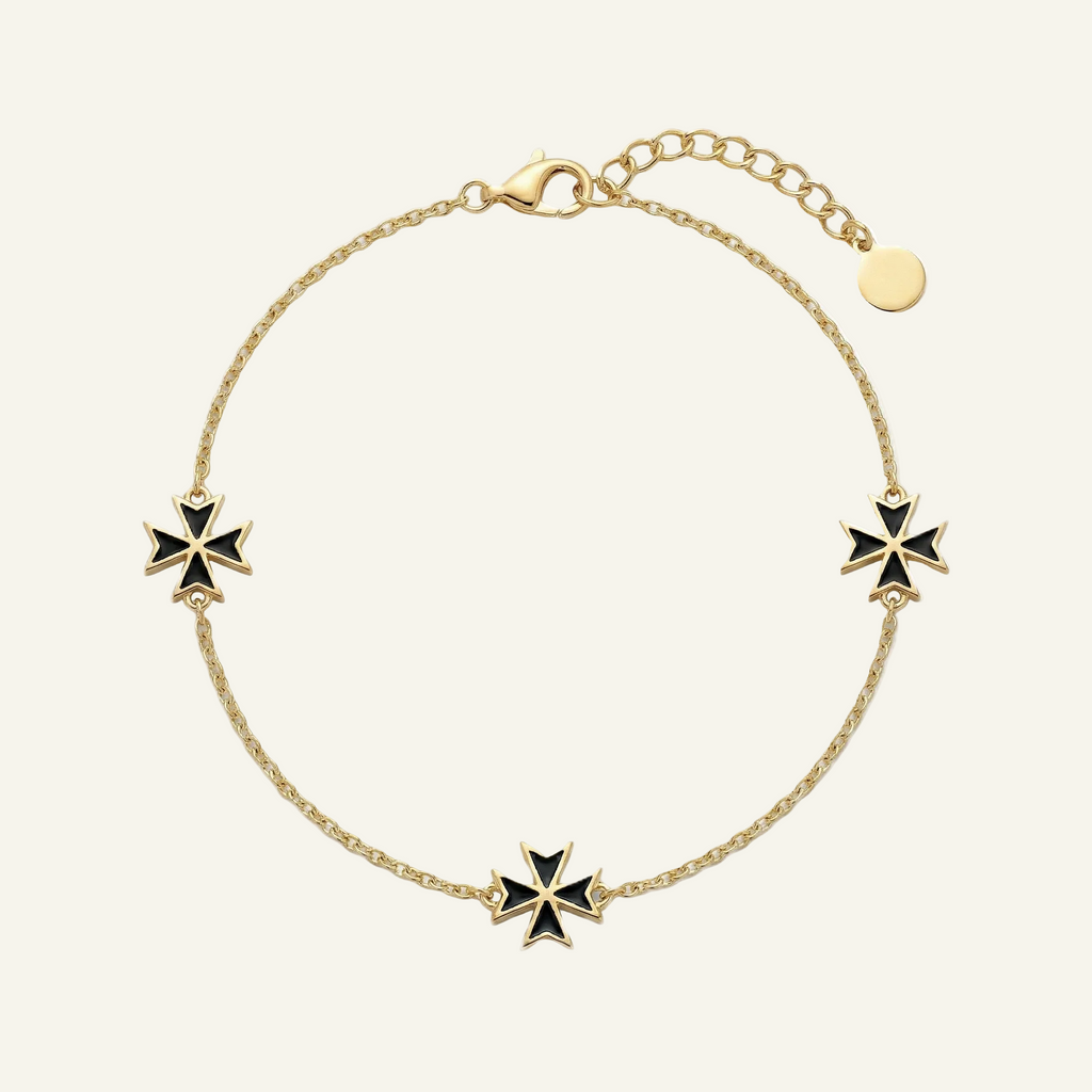 Silver 925 - Maltese Cross Bracelet - Gold Plated