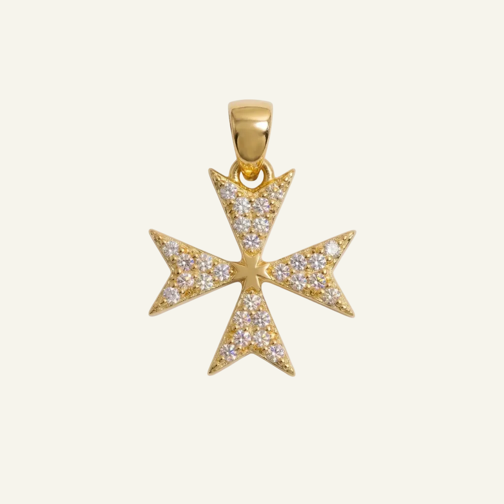 Silver 925 - Maltese Cross Pendant - Gold Plated