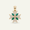 Silver 925 - Maltese Cross Pendant - Gold Plated