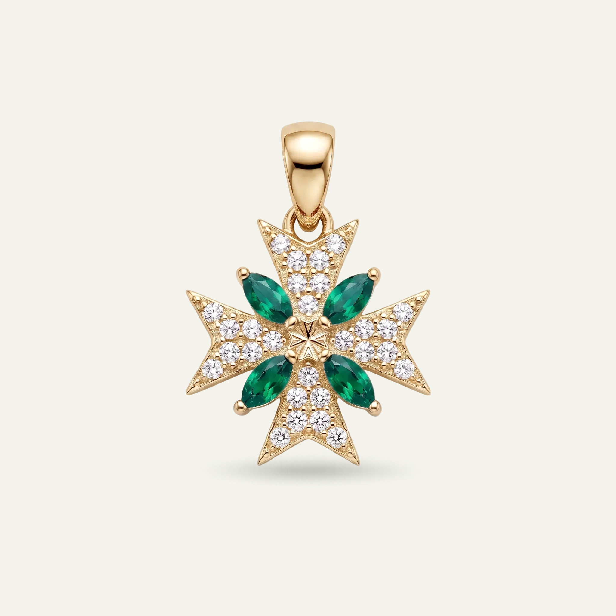 Silver 925 - Maltese Cross Pendant - Gold Plated