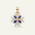 Silver 925 - Maltese Cross Pendant - Gold Plated
