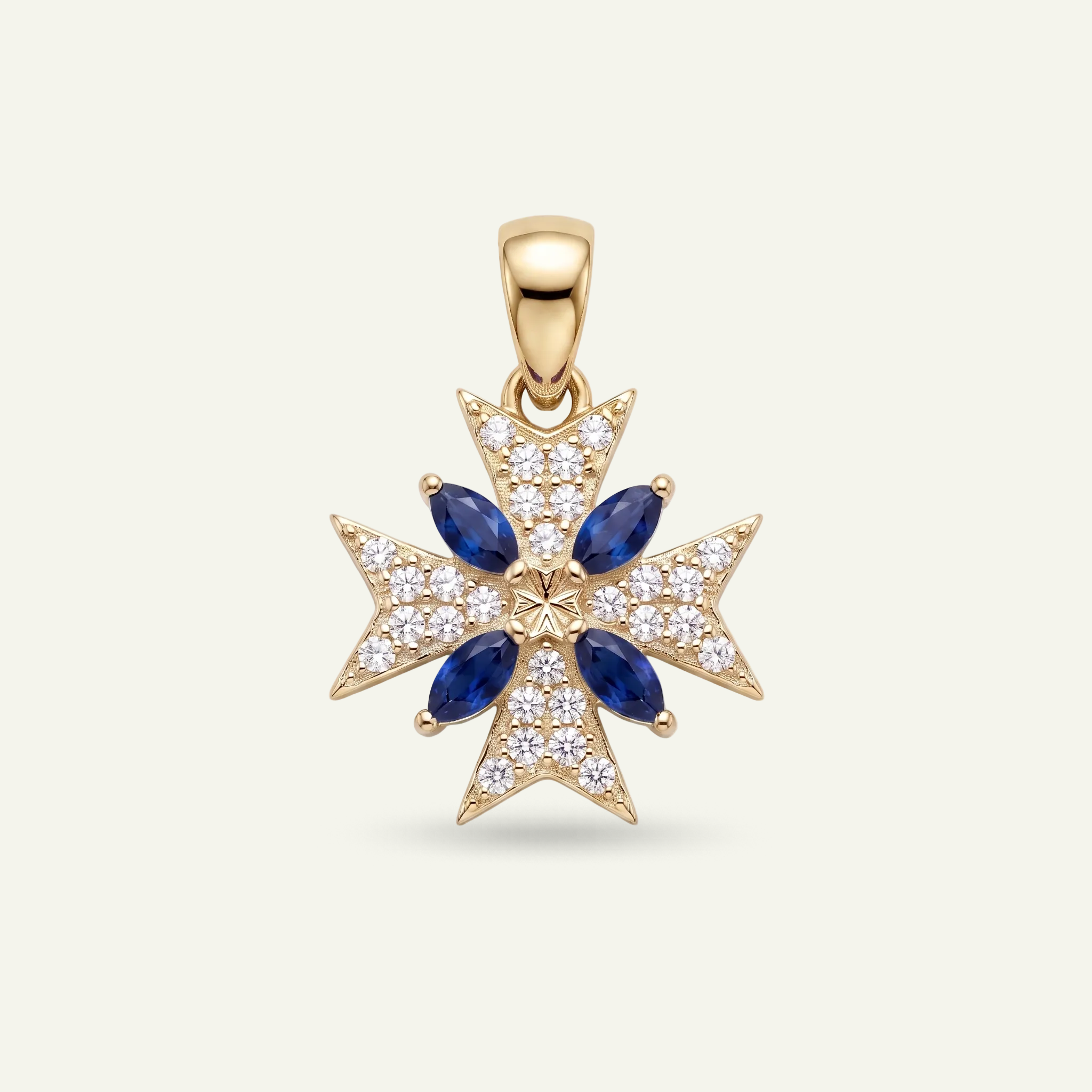 Silver 925 - Maltese Cross Pendant - Gold Plated
