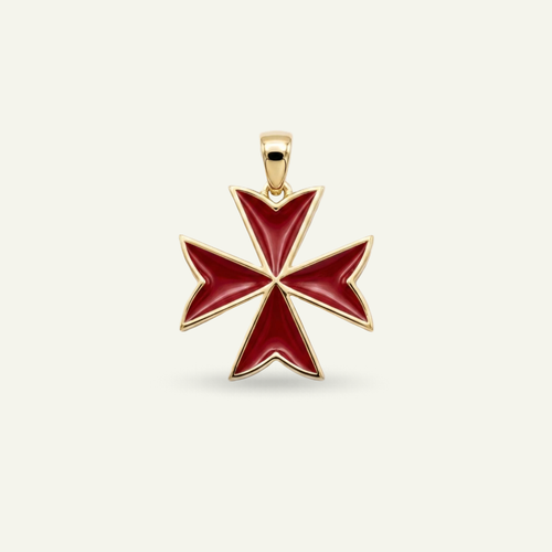 Silver 925 - Maltese Cross Pendant - Gold Plated