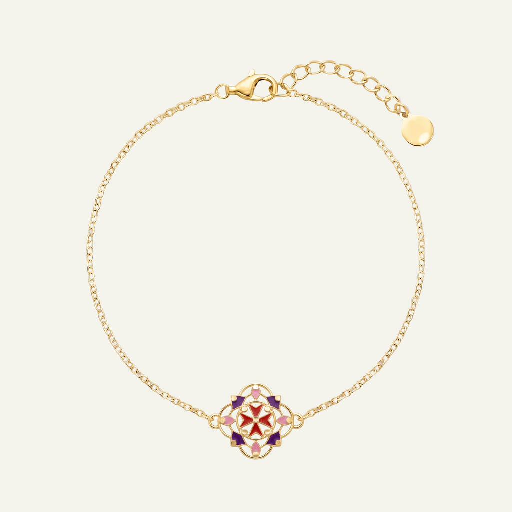 Silver 925 - Maltese Cross Bracelet - Gold Plated